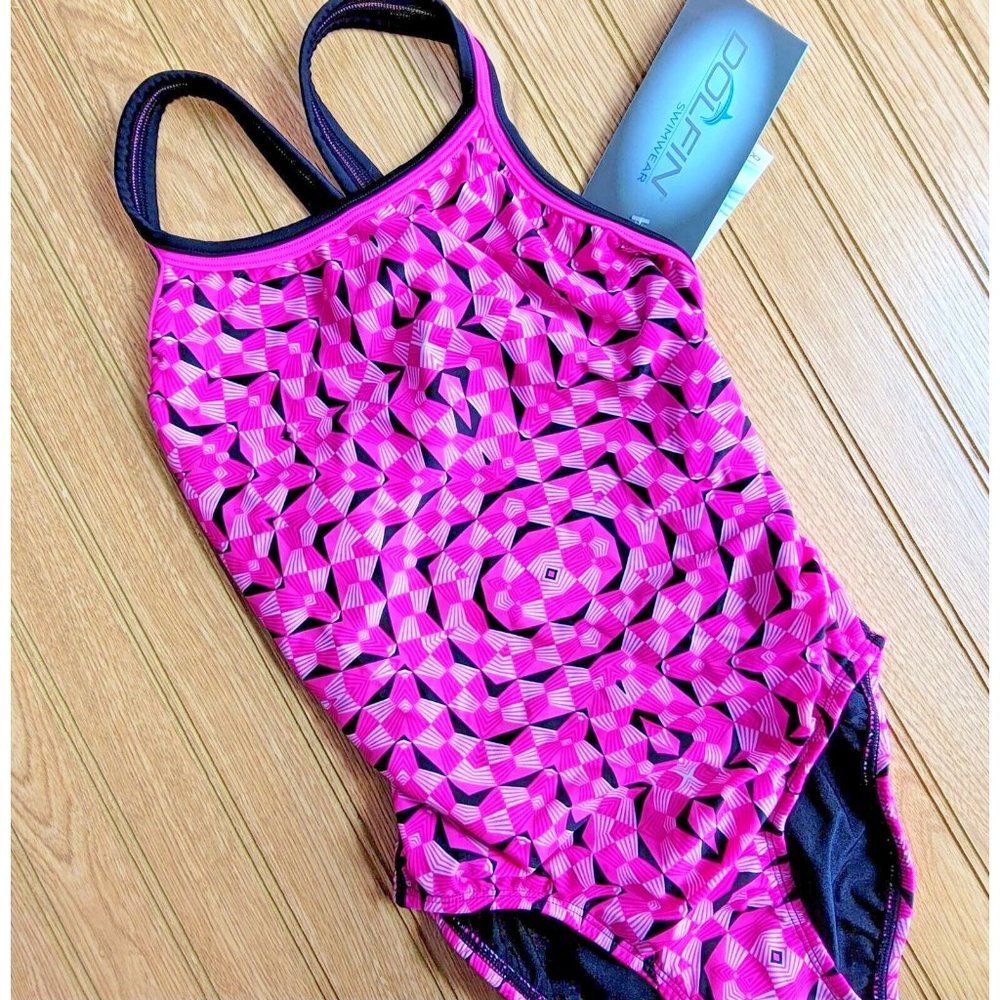 DOLFIN Swimsuit Size 30 Xtra Sleek Eco One-Piece Pink Optik Uglies NWT